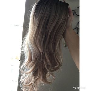 Blonde long lace front wig